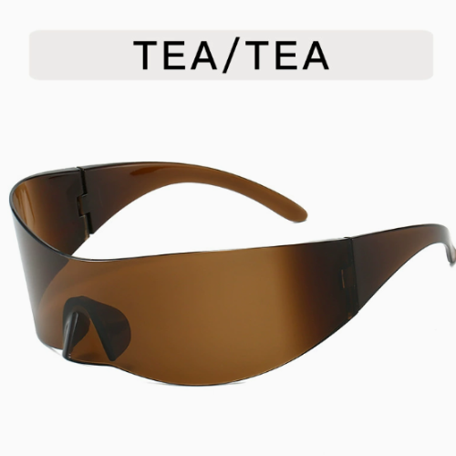 Trendy Y2K Cyberpunk Sunglasses - Frameless One-Piece Tech Hip Hop Aviator