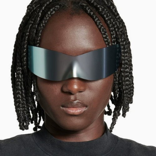 Trendy Y2K Cyberpunk Sunglasses - Frameless One-Piece Tech Hip Hop Aviator