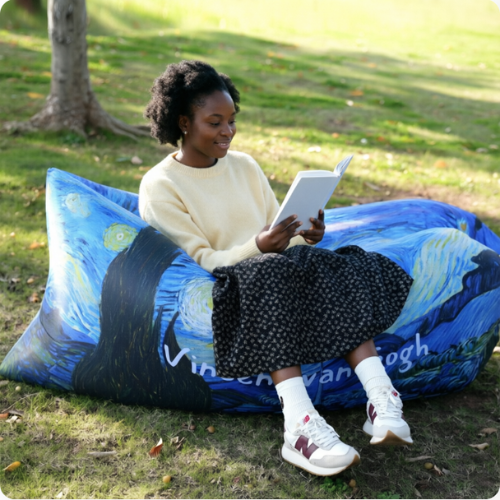 AirFactory Portable Air Lounger & Bluetooth Speaker Combo – The Ultimate Foldable Lazy Sofa for Camping, Festivals, and Backyard Parties | Lightweight, Durable Outdoor Furniture